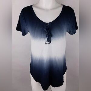 Hollister Must Have Collection Color Block Tie Dye Lace Up Top Size Small